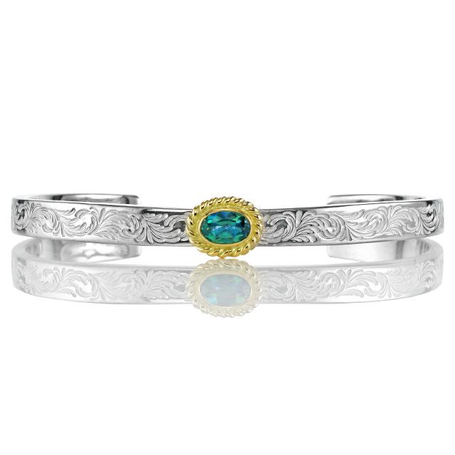 鷲見太郎 BRACELET ブレスレット】アラベスク5mmバングル w/イーグル  