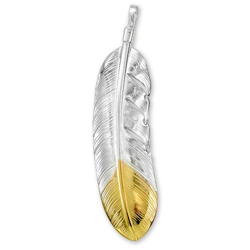 鷲見太郎 Pendant ペンダント】LフェザーK18イエローゴールドトップ