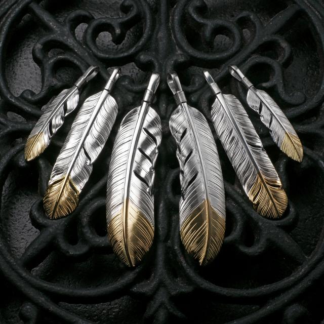 鷲見太郎 Pendant ペンダント】LフェザーK18イエローゴールドトップ
