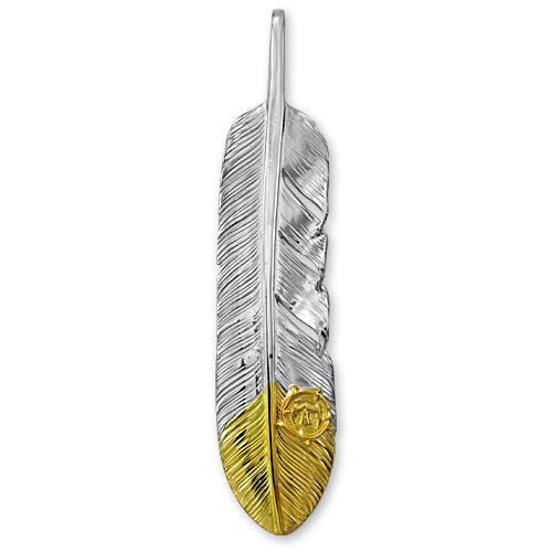 鷲見太郎 Pendant ペンダント】オールドLフェザーK18イエローゴールド