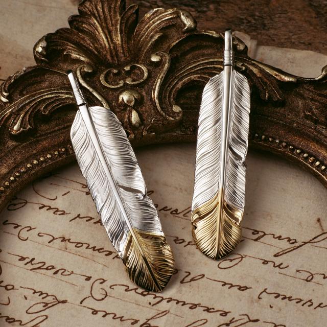 【鷲見太郎　Pendant　ペンダント】MフェザーK18イエローゴールドトップペンダント/銀巻01【送料無料】の画像