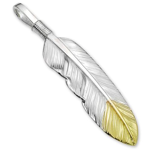 【鷲見太郎　Pendant　ペンダント】SフェザーK18イエローゴールドトップペンダント/銀巻02【送料無料】_1