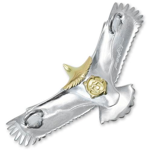 鷲見太郎 Pendant ペンダント】イーグルペンダントeg-02A w/赤珊瑚K18