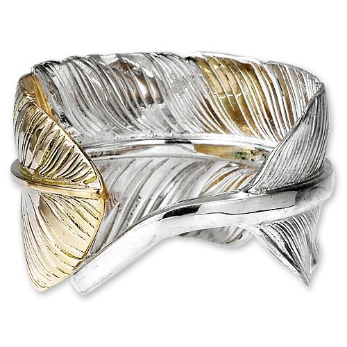 鷲見太郎 Ring リング】LオールドフェザーK18イエローゴールドトップ