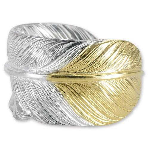 GW限定お値下げ！希少 正規品 鷲見太郎 Lフライトフェザーイーグル02 鷲見太郎 Ring リング】LフライトフェザーK18イエローゴールドトップ