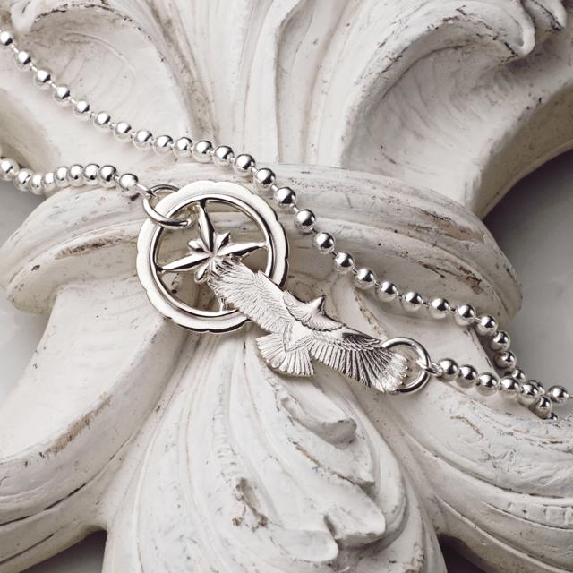 【鷲見太郎　Necklace　ネックレス】イーグルフック&スターデザインリバーシブルホイール/ボールチェーン60cm【送料無料】の画像
