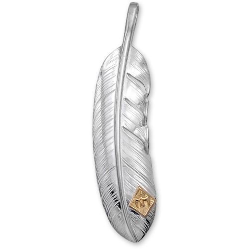 鷲見太郎 Pendant ペンダント】Lフェザーペンダント01 w/M K18イーグル