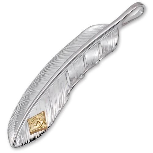 鷲見太郎 Pendant ペンダント】Lフェザーペンダント01 w/M K18イーグル
