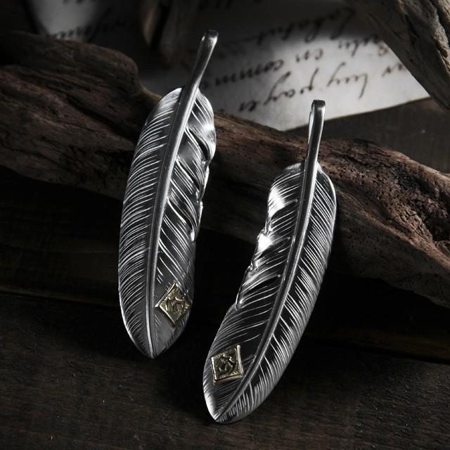 鷲見太郎 Pendant ペンダント】Lフェザーペンダント01 w/M K18イーグル