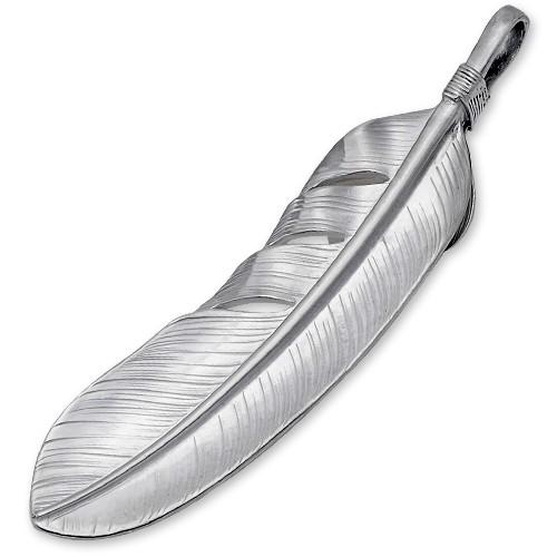 【鷲見太郎　Pendant　ペンダント】Lフェザー&ハートフェザーペンダント01 w/ターコイズK18カップ/オーバル6×8【送料無料】の画像