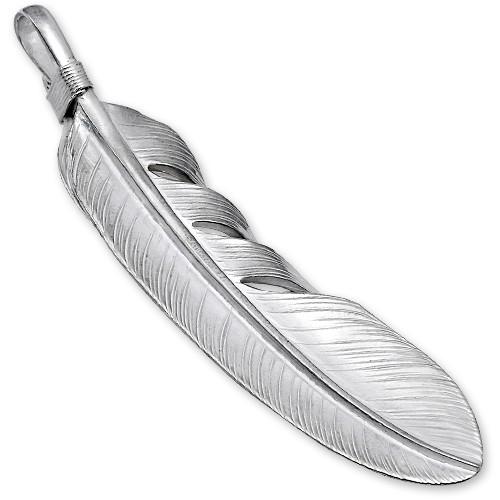【鷲見太郎　Pendant　ペンダント】Lフェザー&ハートフェザーペンダント02 w/ターコイズK18カップ/オーバル6×8【送料無料】の画像