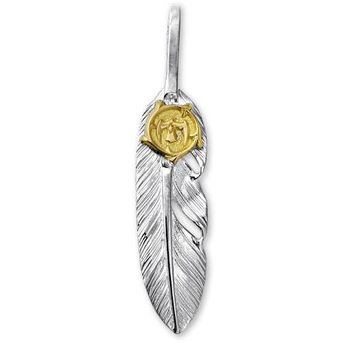 鷲見太郎 Pendant ペンダント】Sフェザーペンダント01 w/K18アラベスク 
