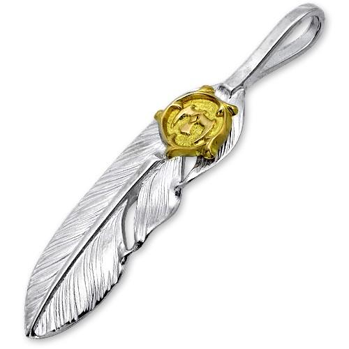 鷲見太郎 Pendant ペンダント】Sフェザーペンダント01 w/K18アラベスク 