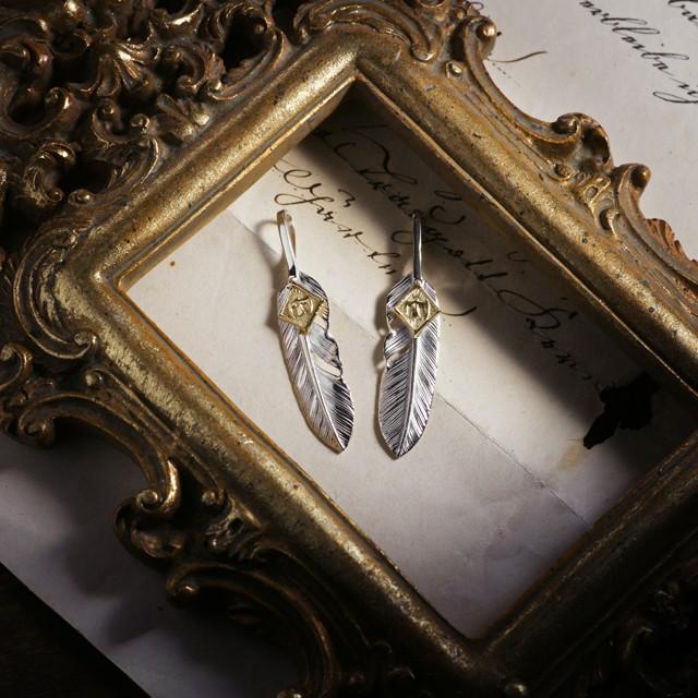 鷲見太郎 Pendant ペンダント】Sフェザーペンダント01 w/M K18イーグル 