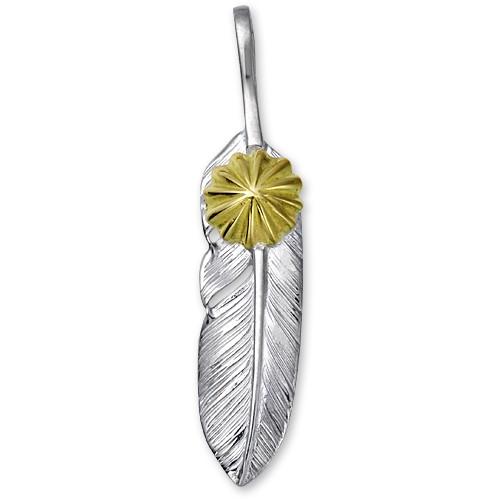 【鷲見太郎　Pendant　ペンダント】Sフェザーペンダント02 w/K18コンチョ【送料無料】