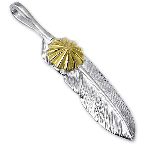 【鷲見太郎　Pendant　ペンダント】Sフェザーペンダント02 w/K18コンチョ【送料無料】_1