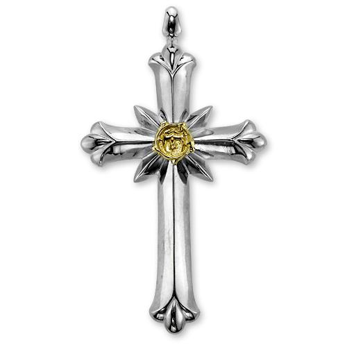 Newクロスペンダントw/K18アラベスクイーグルメタル