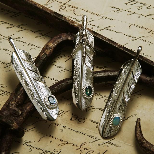 鷲見太郎 Pendant ペンダント】Lアラベスクフライトフェザーペンダント