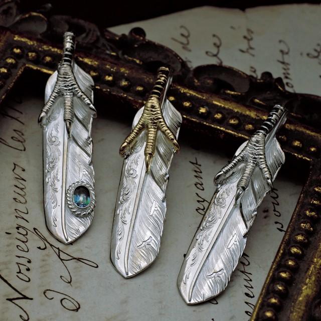 鷲見太郎 Pendant ペンダント】Lアラベスクフライトフェザーペンダント