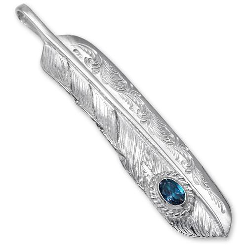 【鷲見太郎　Pendant　ペンダント】Lアラベスクフライトフェザーペンダント02 w/レインボートパーズSVカップ/オーバル5×7【送料無料】の画像