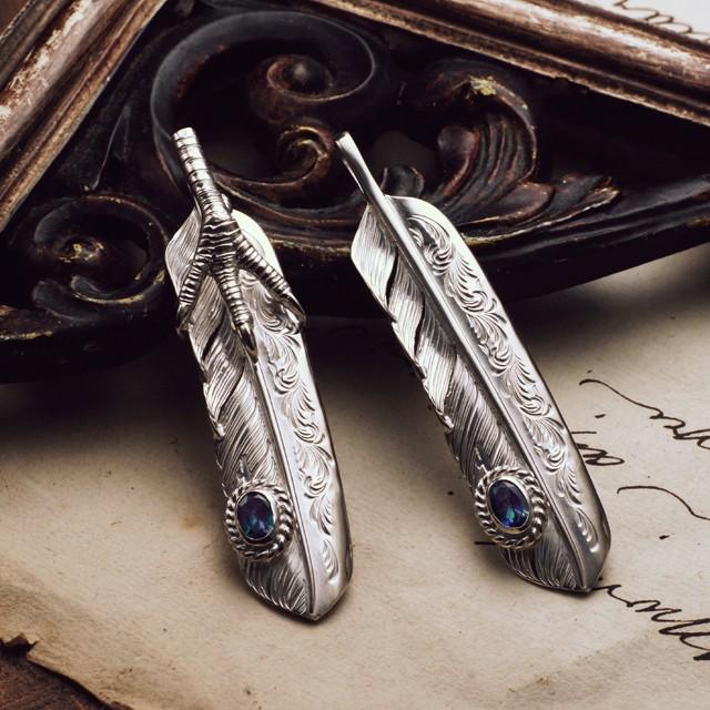 【鷲見太郎　Pendant　ペンダント】Lアラベスクフライトフェザーペンダント02 w/レインボートパーズSVカップ/オーバル5×7【送料無料】の画像