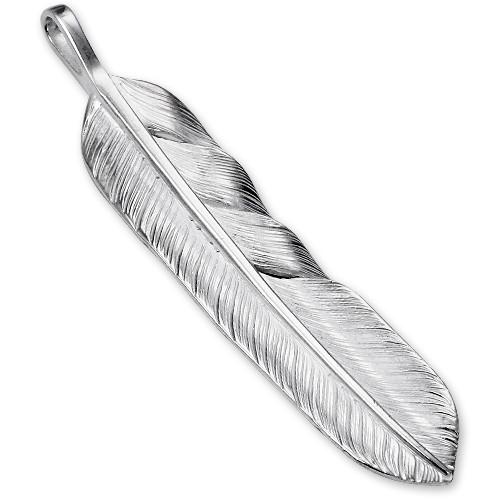 【鷲見太郎　Pendant　ペンダント】Lフライトフェザーペンダント02 w/M K18イーグルメタル【送料無料】の画像