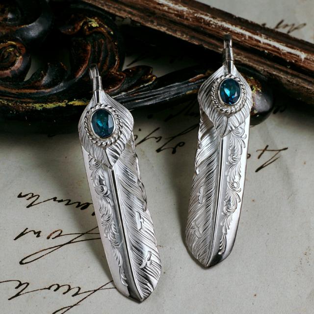 【鷲見太郎　Pendant　ペンダント】Lアラベスクフライトフェザー&ハートフェザーペンダント01 w/レインボートパーズSVカップ/オーバル6×8【送料無料】_3