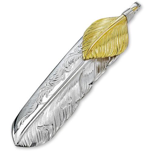 鷲見太郎 Pendant ペンダント】Lアラベスクフライトフェザー&K18ハート