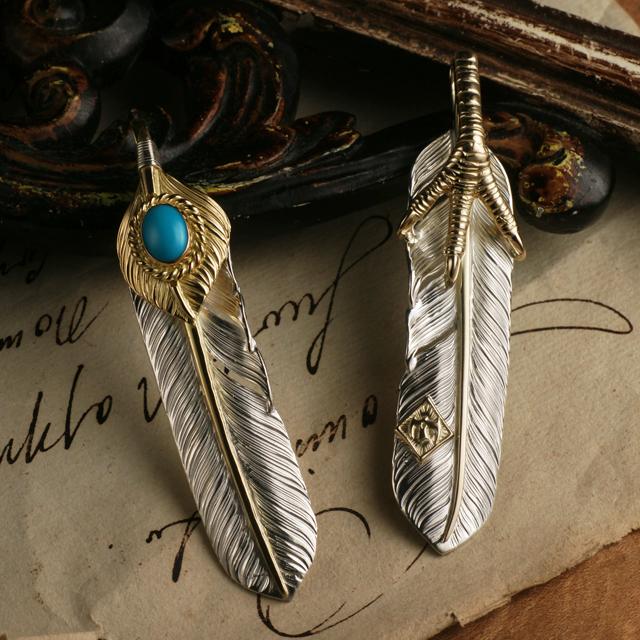 鷲見太郎tarowashimi K18 core feather pendant