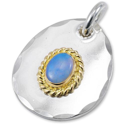 【鷲見太郎　Pendant　ペンダント】Sメタルペンダントw/オパールK18カップ/オーバル6×8【送料無料】の画像