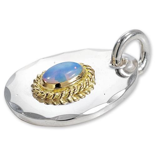 【鷲見太郎　Pendant　ペンダント】Sメタルペンダントw/オパールK18カップ/オーバル6×8【送料無料】の画像