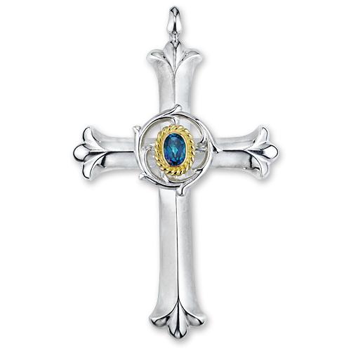 鷲見太郎 Pendant ペンダント】クロスペンダントw/レインボートパーズ