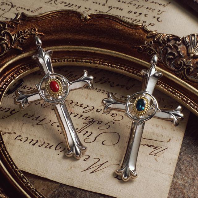 鷲見太郎 Pendant ペンダント】クロスペンダントw/レインボートパーズ