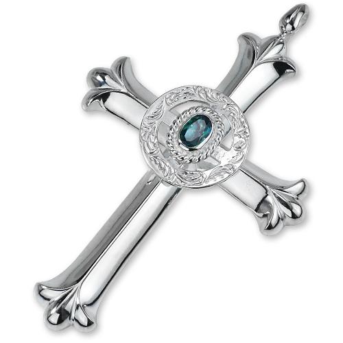 鷲見太郎 Pendant ペンダント】クロスペンダントw/レインボートパーズ
