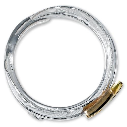 【鷲見太郎　Ring　リング】オールドLフェザーリング02 w/K18ビッグサンダー【送料無料】の画像