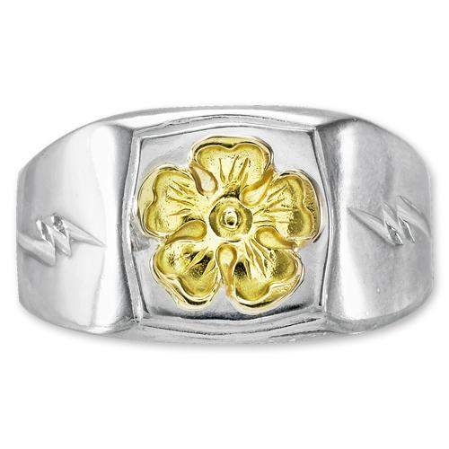 鷲見太郎　印台カスタムリング　TaroWashimi 鷲見太郎 Ring リング】印台リング w/M K18フラワーメタル【送料
