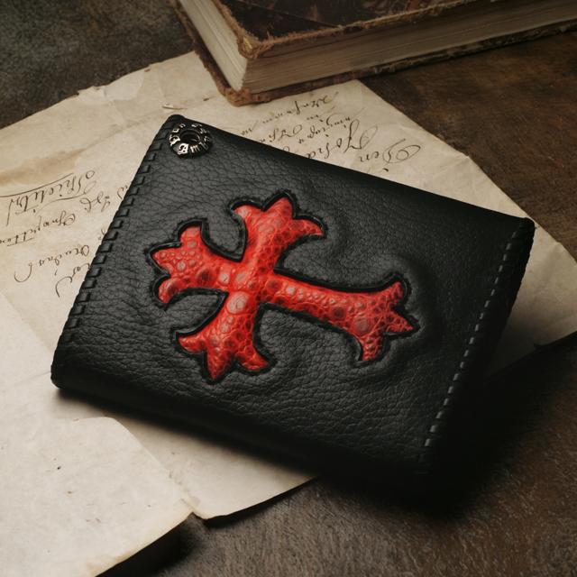 【VAN AMBURG LEATHERS　ヴァンアンバーグレザーズ　Wallet　ウォレット　財布】円スタイルウォレット/カウハイドw/クロスインレイ【送料無料】の画像