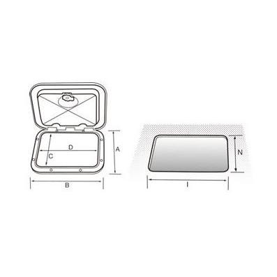 NUOVA RADE DXハッチ 180°オープン 460×510mm 【メーカー品番：KZ-196346】の画像