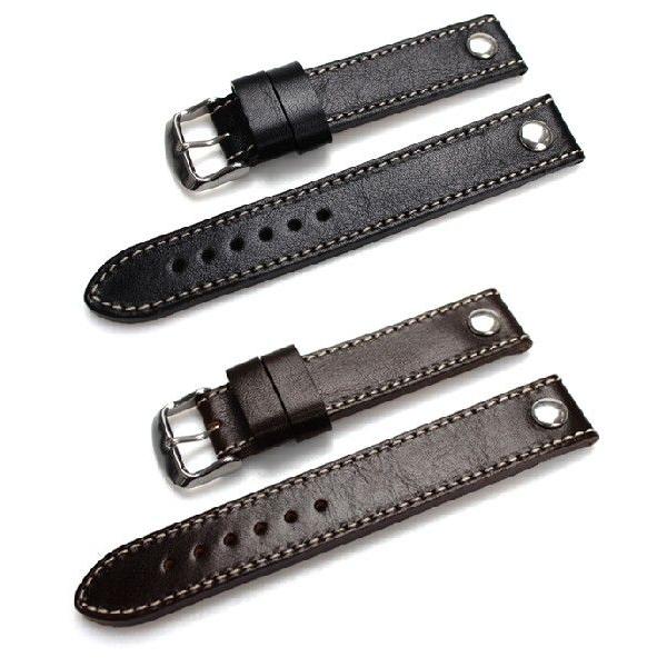 専用 20|18mm 手作りドイツ FLUCO 山羊皮ベルト2本 グリーン＆黒 ドイツ製 時計ベルト 腕時計バンド FLUCO Amerika アメリカ