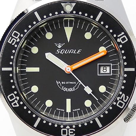 時計 腕時計 SQUALE スクワーレ プロフェッショナルブラック×ブラック1521-026ダイバーズ 500ｍ防水　自動巻き