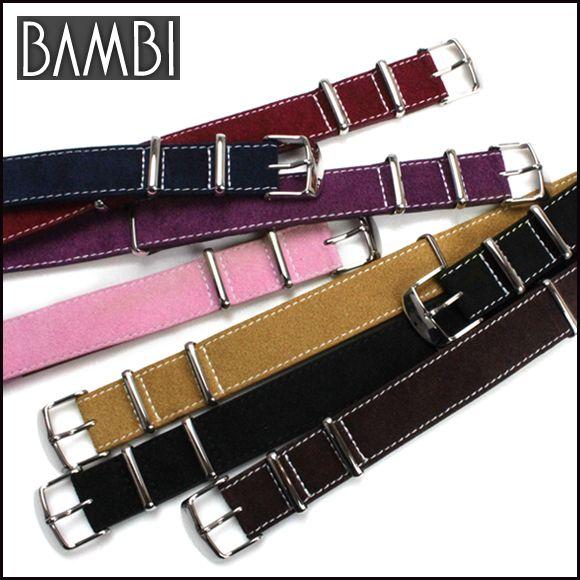 時計ベルト バンド BAMBI バンビ NATOタイプ レザー スエード 18mm