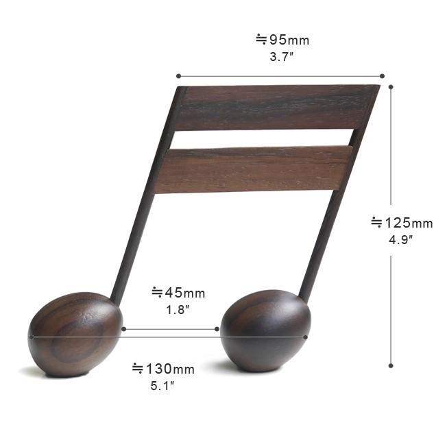 音符 ペーパーウェイト 二連音符 （duplet）メロディ 木製