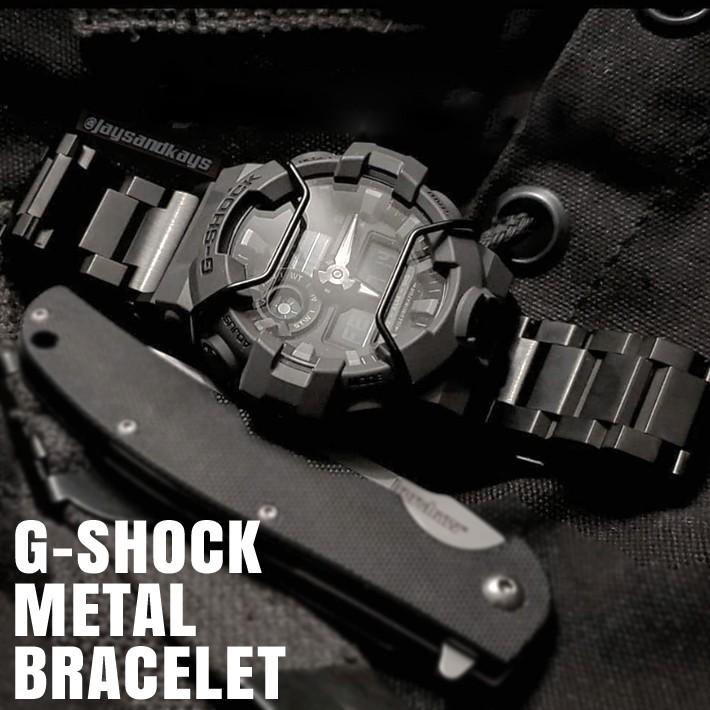 G-SHOCK Gショック メタルブレスレット 【クイックバネ棒付】 20mm22mm24mmPVD BLACK ステンレス JaysandKays｜chronoworldjapan