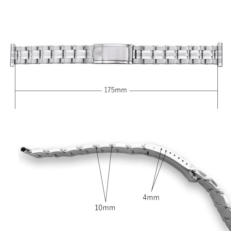 【交換工具つき】腕時計 ベルト バンド ウォッチ メッシュ ブレスレット Forstner 5-Link Rivet フォースナー 5連リベット ステンレス リベット16/17/18/19/20mmの画像