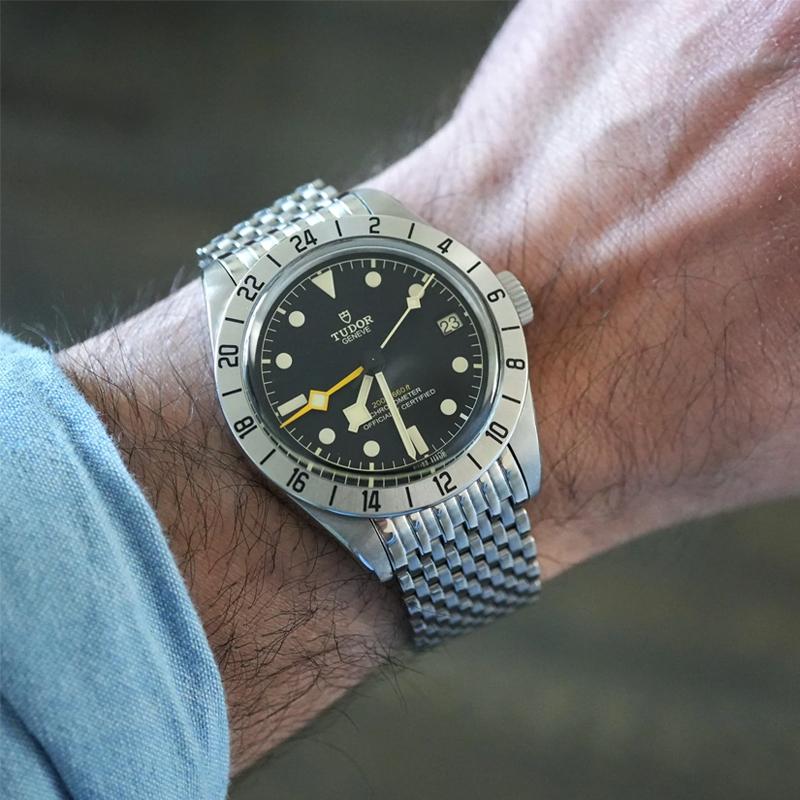 時計ベルト バンド Forstner 【11連】Beads of Rice TUDOR Black Bay フォースナー ステンレス メッシュベルト ビーズオブライスの画像