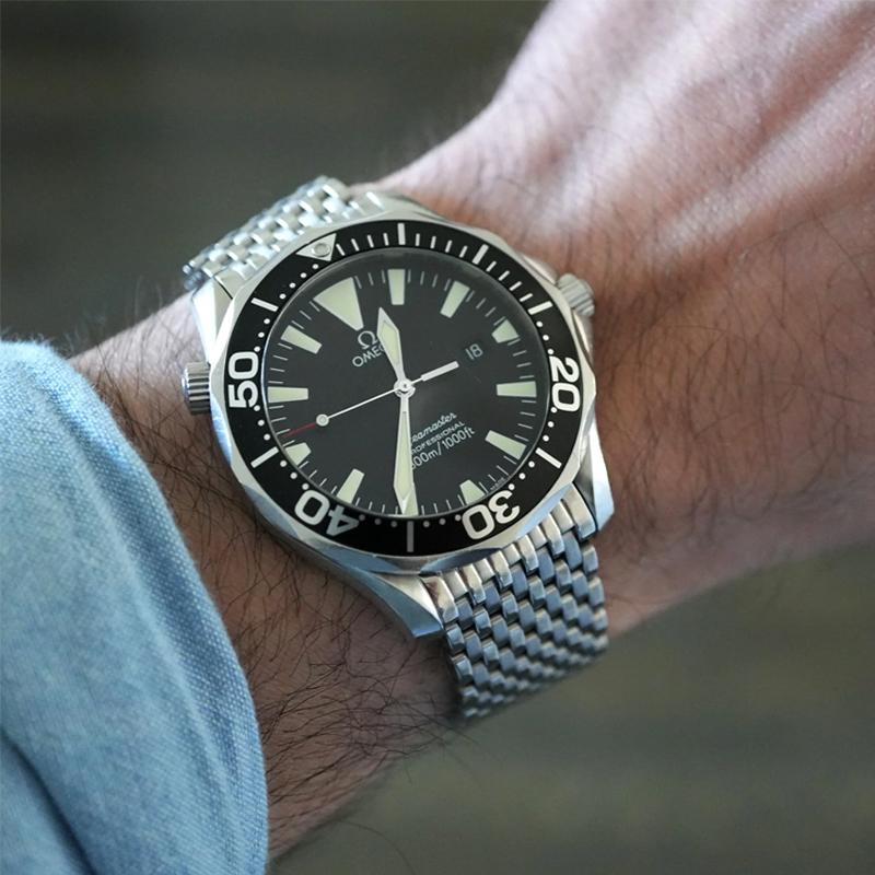 時計ベルト バンド Forstner 【11連】Beads of Rice Omega Seamaster オメガ シーマスター フォースナー ステンレス メッシュベルト ビーズオブライスの画像