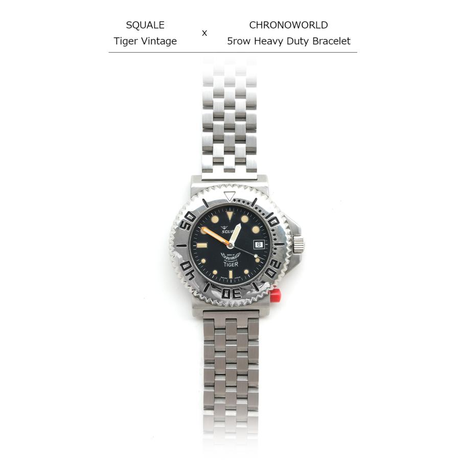 腕時計ベルト CHRONOWORLD クロノワールド 5連 ブレスレット 5rowHeavyDutyBracelet 20mm 22mm 24mm【交換工具・ばね棒つき】の画像