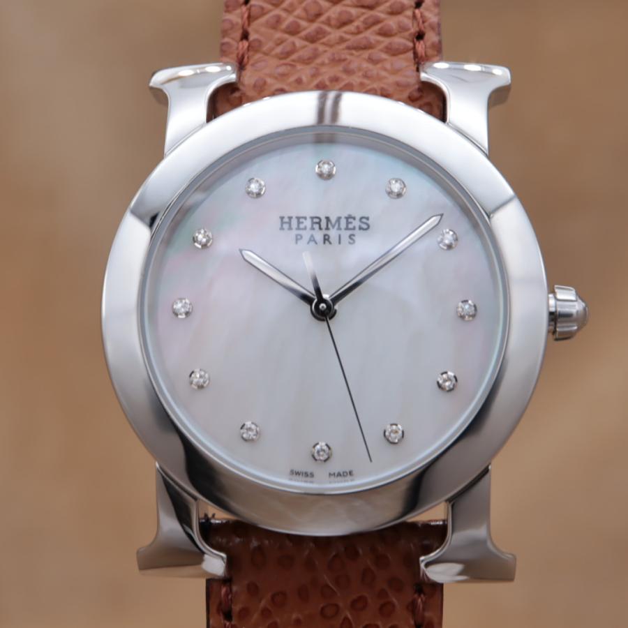 エルメス Hウォッチ ロンド シェル ダイヤ HR1.510 HERMES H Watch Rondo メンズ クォーツ 31mm 仕上済 【6ヶ月保証】 CH219 | HERMES | 01