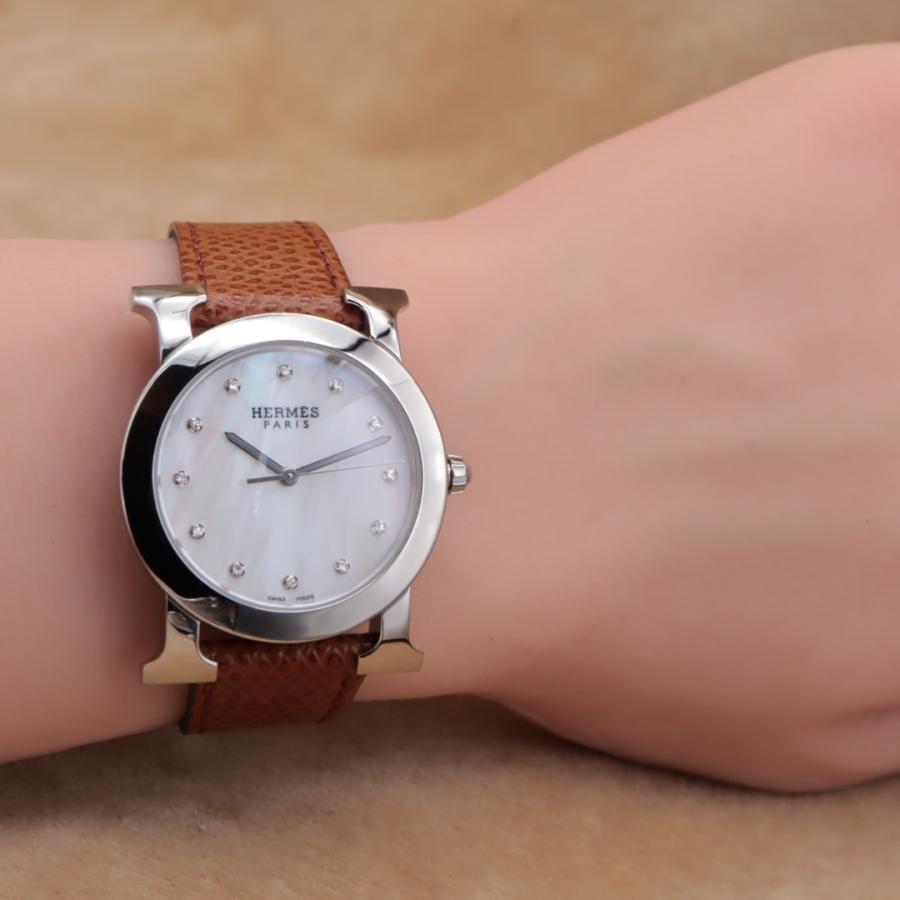 エルメス Hウォッチ ロンド シェル ダイヤ HR1.510 HERMES H Watch Rondo メンズ クォーツ 31mm 仕上済 【6ヶ月保証】 CH219 | HERMES | 08