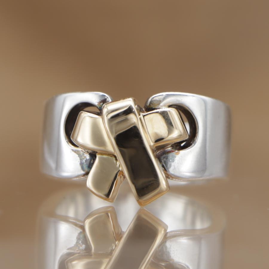 エルメス ラセットリング リボン コンビ HERMES Russet ring ユニセックス Sv925/750イエローゴールド 新品仕上済 CH618 | HERMES | 01